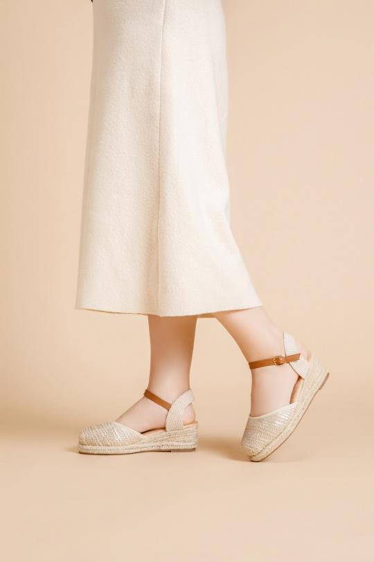 De cuña Zapatos Gold LADY GLORY R825 Efashion Paris