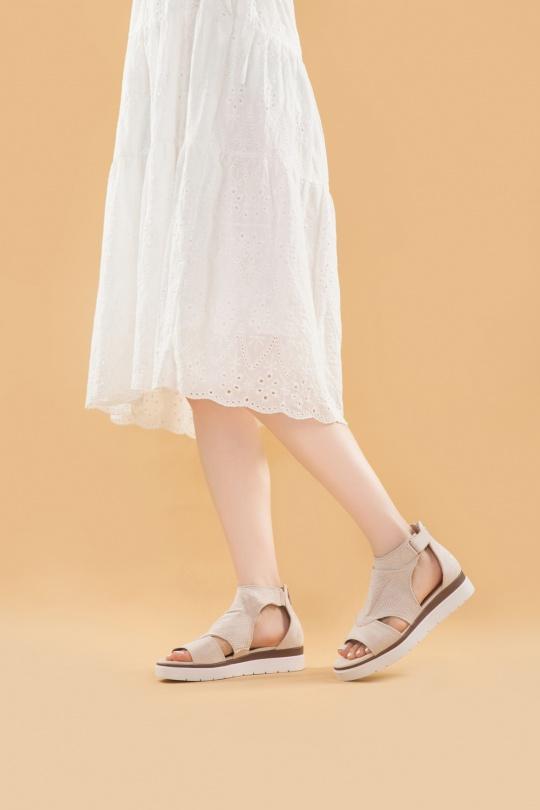 Sandals Shoes Beige LADY GLORY F6527 Efashion Paris