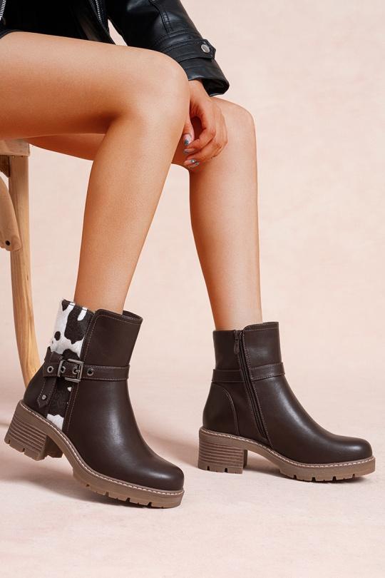 Bottines Chaussures Marron LADY GLORY LH193 Efashion Paris