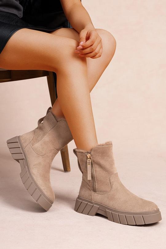 Ankle boots Shoes Taupe LADY GLORY F6833 Efashion Paris