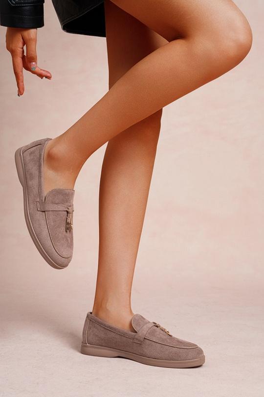 Mocassini Scarpe Taupe LADY GLORY E119 Efashion Paris