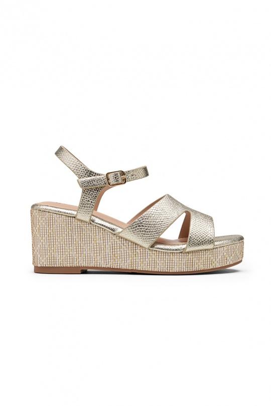 Wedges Shoes Champagne LADY GLORY FL208 Efashion Paris