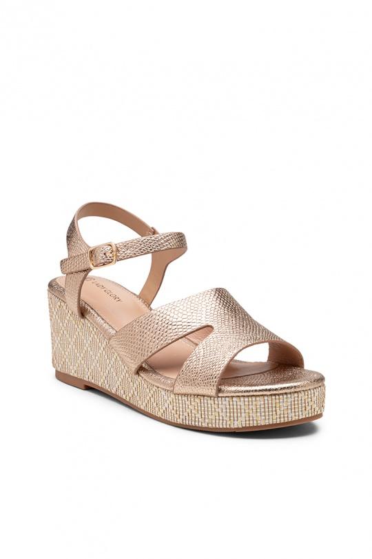 Wedges Shoes Champagne LADY GLORY FL208 Efashion Paris