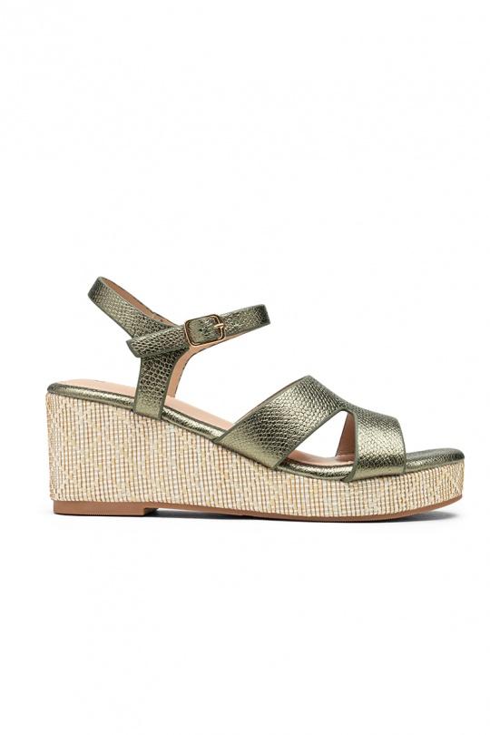 Wedges Shoes Champagne LADY GLORY FL208 Efashion Paris