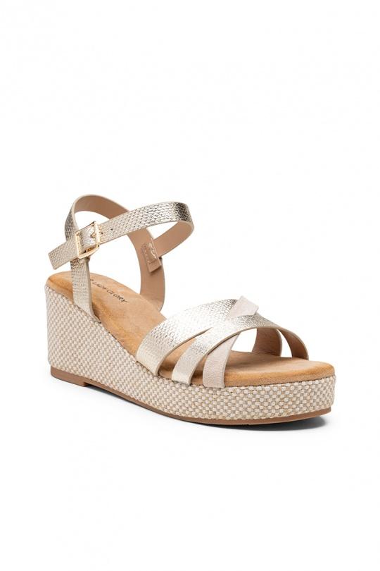 Compensées Chaussures Champagne LADY GLORY FL209 Efashion Paris