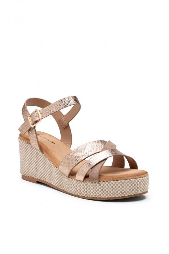 Compensées Chaussures Champagne LADY GLORY FL209 Efashion Paris