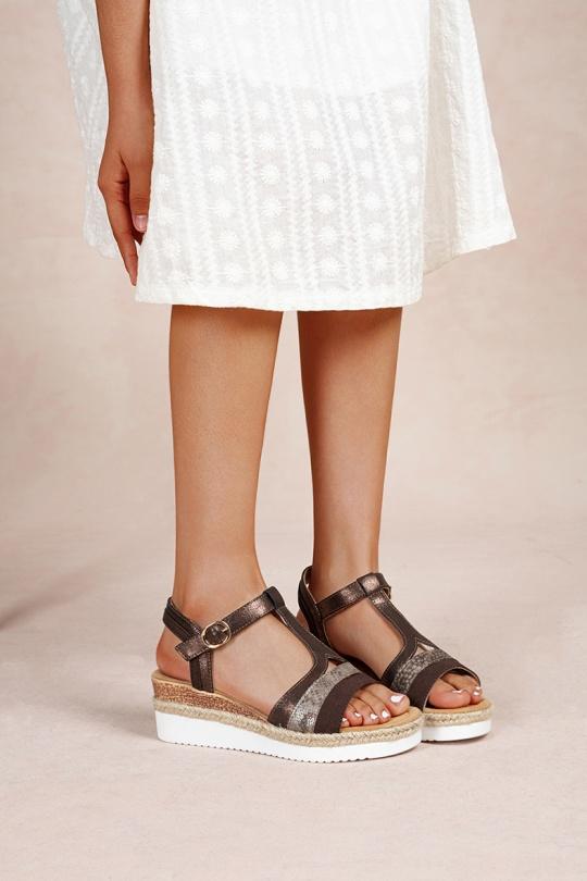 Compensées Chaussures Marron LADY GLORY F6897 Efashion Paris