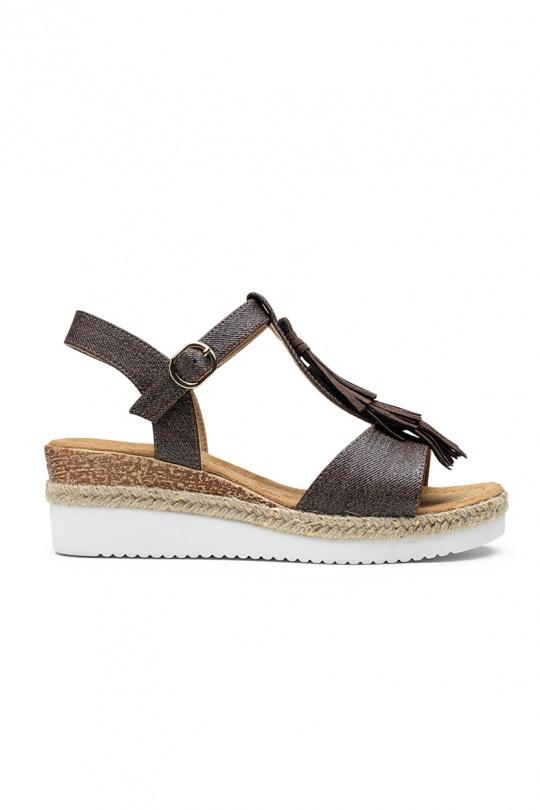 Compensées Chaussures Beige LADY GLORY F6902 Efashion Paris