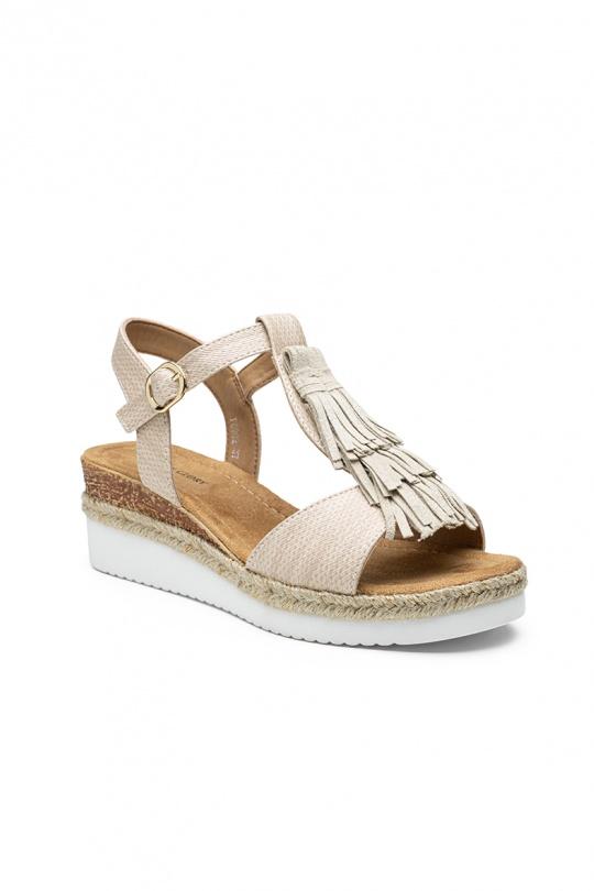 Compensées Chaussures Beige LADY GLORY F6902 Efashion Paris