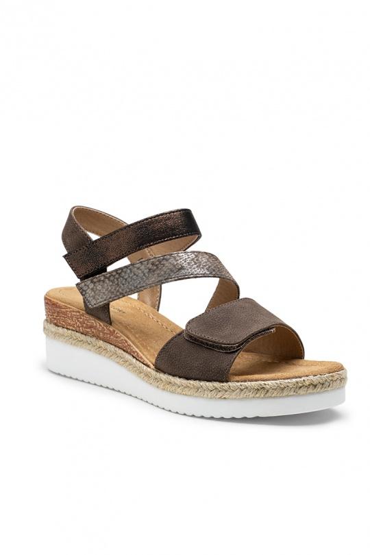 Compensées Chaussures Taupe LADY GLORY F6877 Efashion Paris