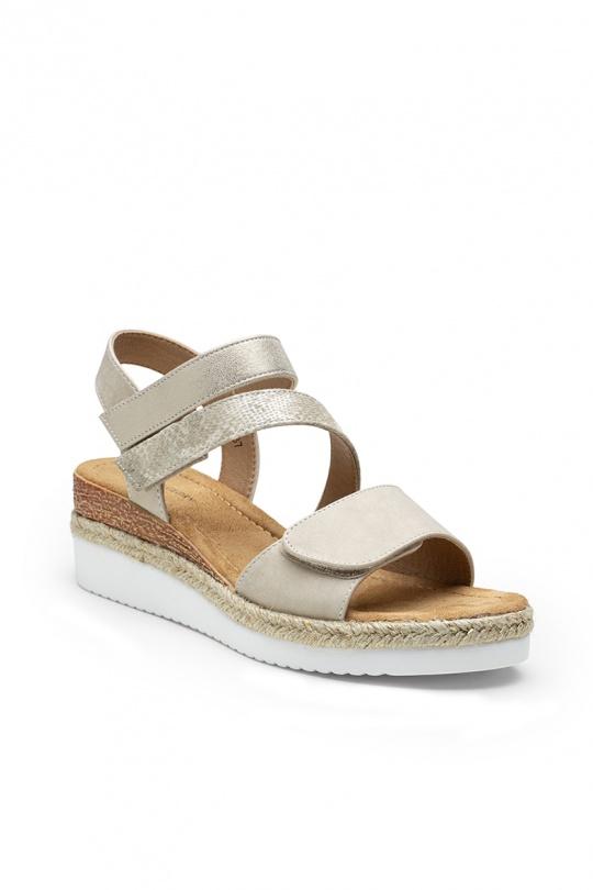 Compensées Chaussures Taupe LADY GLORY F6877 Efashion Paris