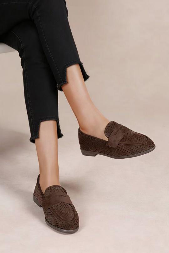 Mocassins Chaussures Marron LADY GLORY E122 Efashion Paris