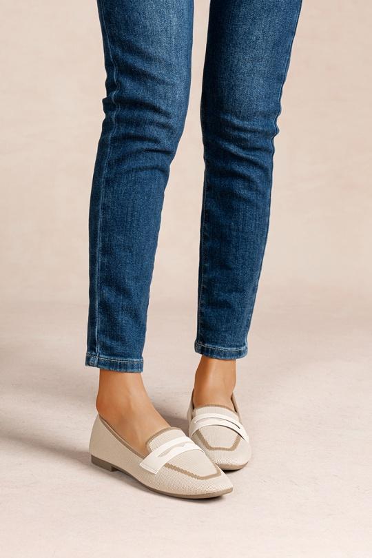 Loafers Shoes Beige LADY GLORY YT57 Efashion Paris