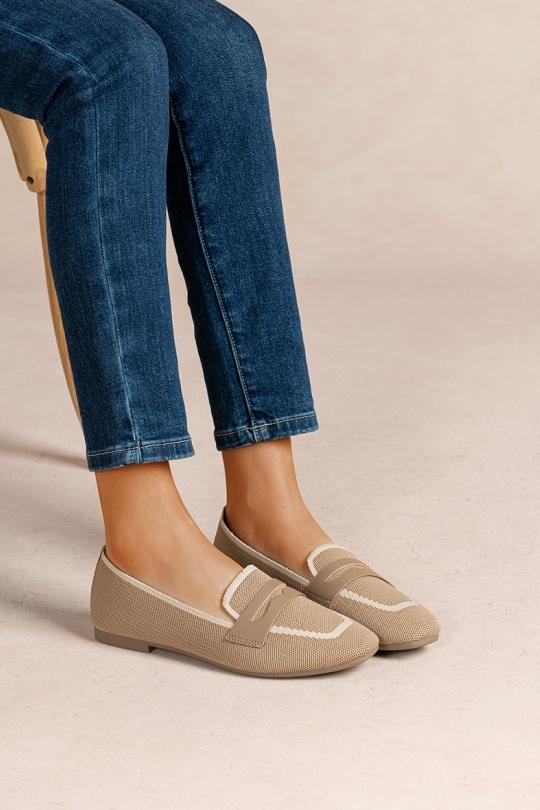 Loafers Shoes Beige LADY GLORY YT57 Efashion Paris
