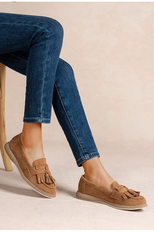 Mocassins Chaussures Beige LADY GLORY R868 Efashion Paris