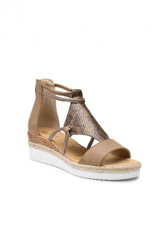 Compensées Chaussures Taupe LADY GLORY F6882 Efashion Paris