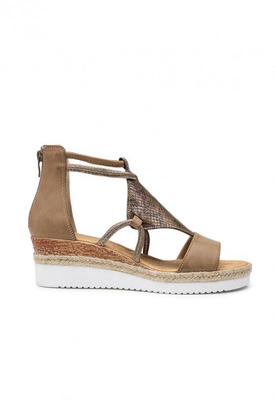 Compensées Chaussures Taupe LADY GLORY F6882 Efashion Paris