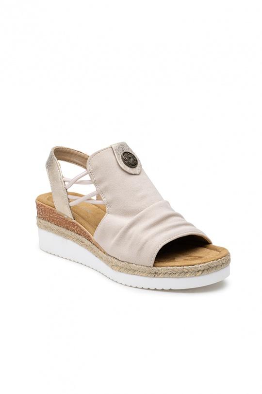 Compensées Chaussures Beige LADY GLORY F6927 Efashion Paris
