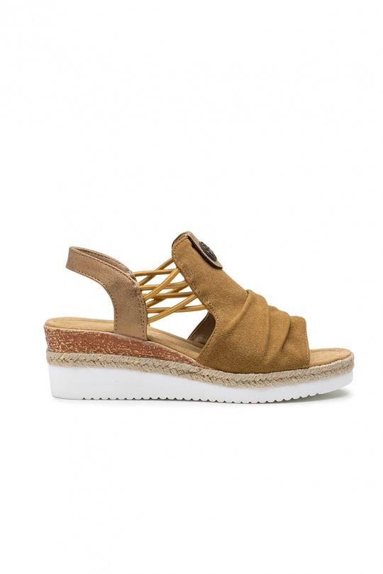 Compensées Chaussures Beige LADY GLORY F6927 Efashion Paris