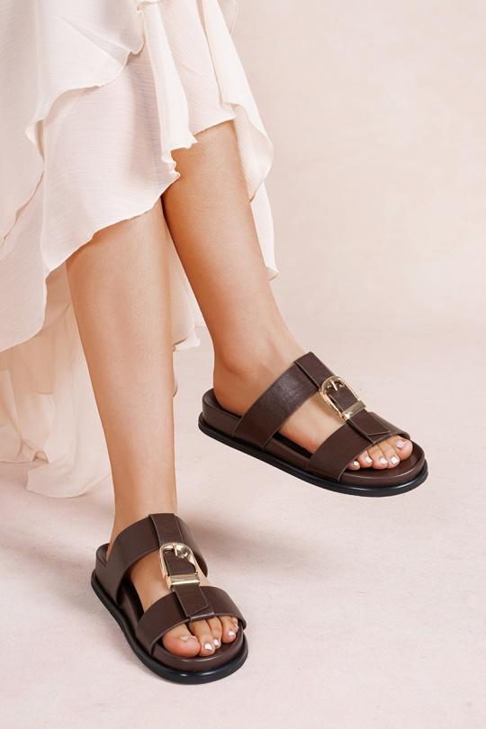 Sandales Chaussures Marron LADY GLORY YT55 Efashion Paris