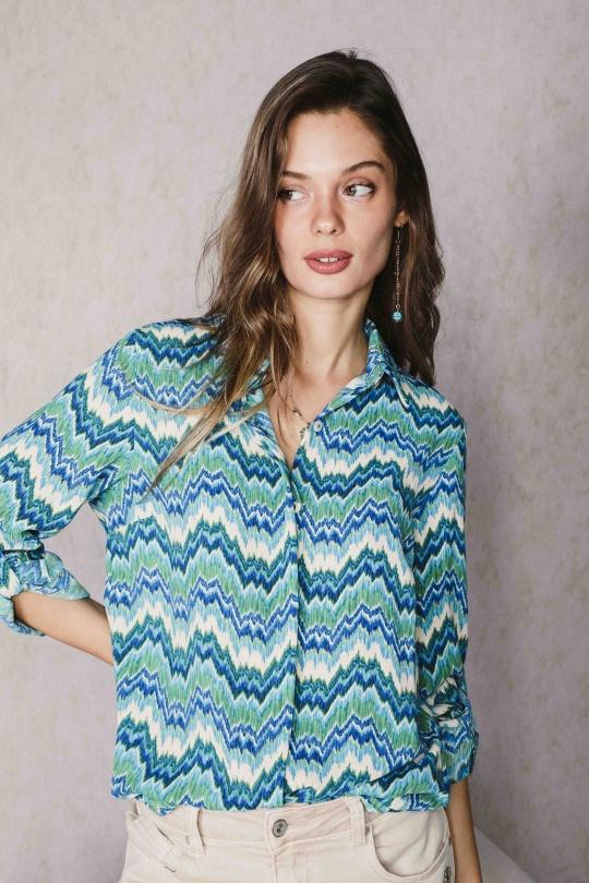 Chemise fluide bleu SARA