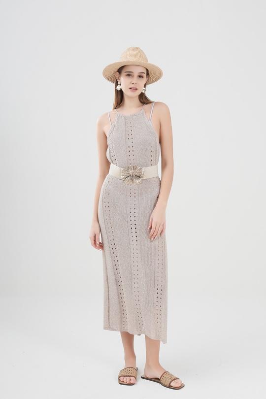 Robes mi-longues Femme Doré SARL LIFA  B140 Efashion Paris