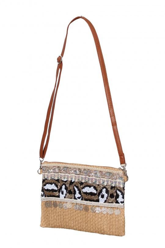 Sacs à bandoulière Maroquinerie Taupe SARL LIFA  SP8865 Efashion Paris