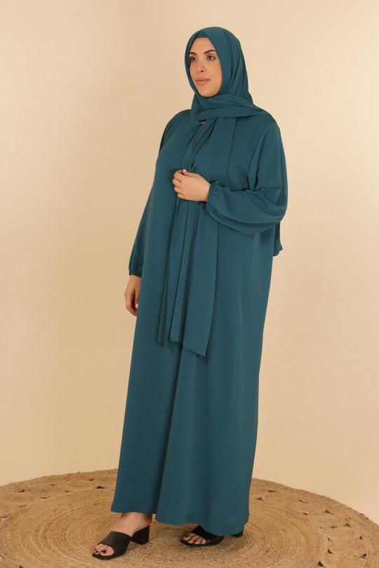 Abaya Femme Bleu canard J JEANS AB177 Efashion Paris