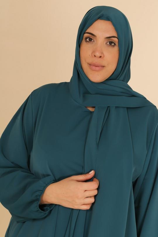 Abaya Femme Bleu canard J JEANS AB177 Efashion Paris