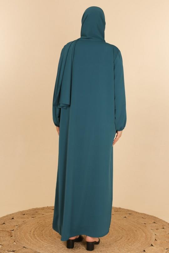 Abaya Femme Bleu canard J JEANS AB177 Efashion Paris