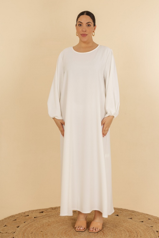 Abaya Femme Blanc J JEANS AB192 Efashion Paris