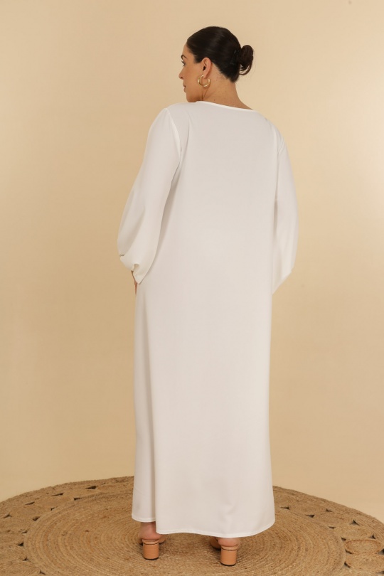 Abaya Femme Blanc J JEANS AB192 Efashion Paris