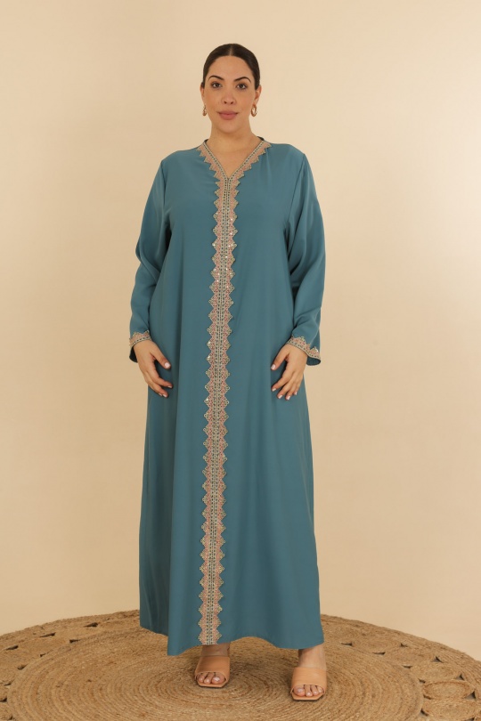 Abaya Femme Bleu jean J JEANS AB187 Efashion Paris