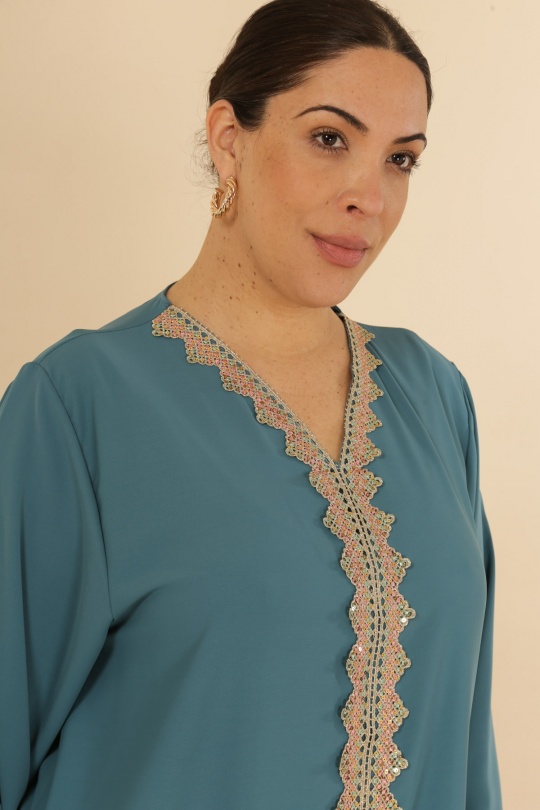 Abaya Femme Bleu jean J JEANS AB187 Efashion Paris