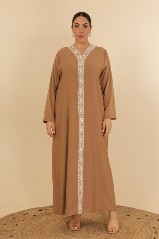 Abaya Femme Camel J JEANS AB186 Efashion Paris