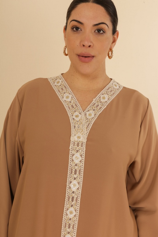 Abaya Femme Camel J JEANS AB186 Efashion Paris