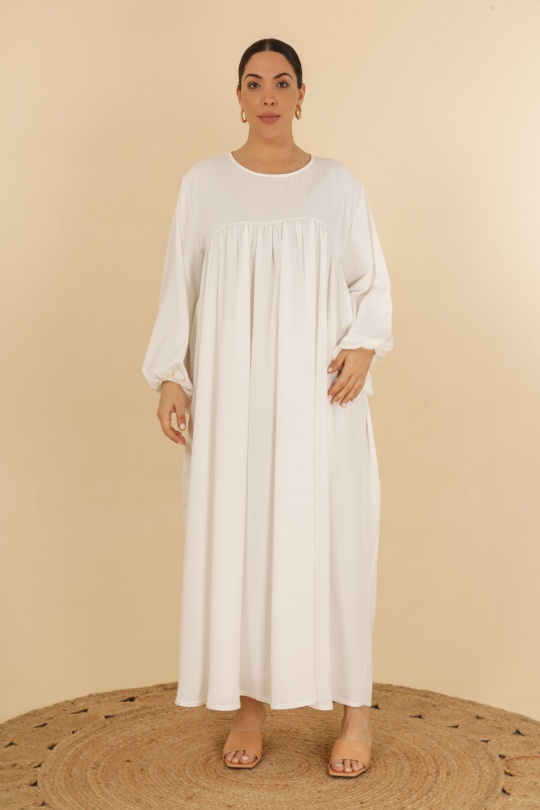 Abaya Femme Blanc J JEANS AB182 Efashion Paris