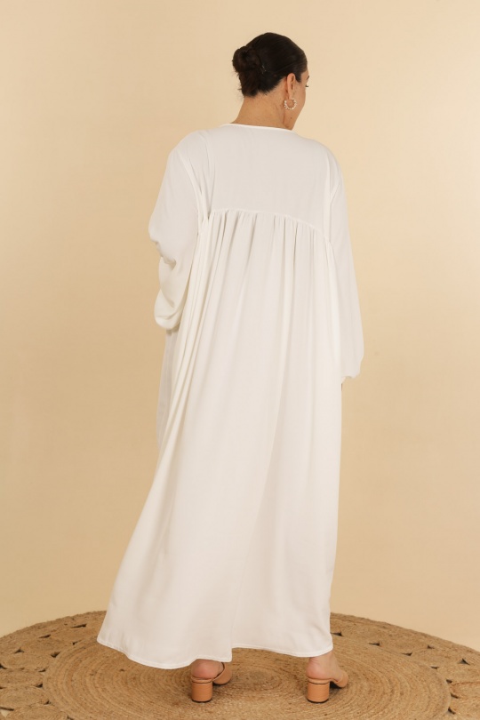 Abaya Femme Blanc J JEANS AB182 Efashion Paris