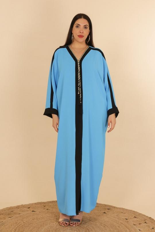 Abaya Femme Bleu J JEANS AB196 Efashion Paris