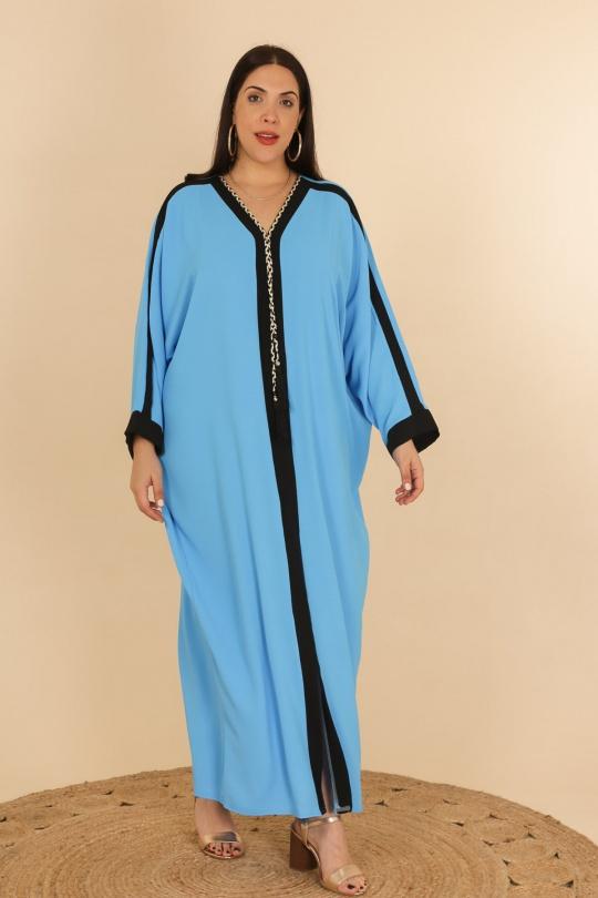 Abaya Femme Bleu J JEANS AB196 Efashion Paris