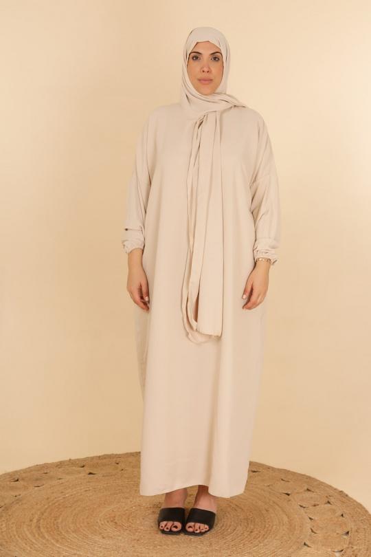 Abaya Femme Beige J JEANS AB197 Efashion Paris