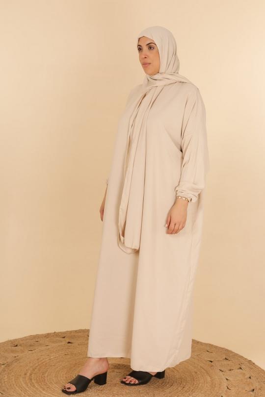 Abaya Femme Beige J JEANS AB197 Efashion Paris