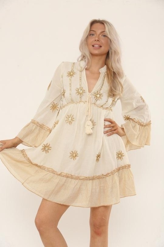 Robes courtes Femme Ecru SUMEL SK-036 Efashion Paris