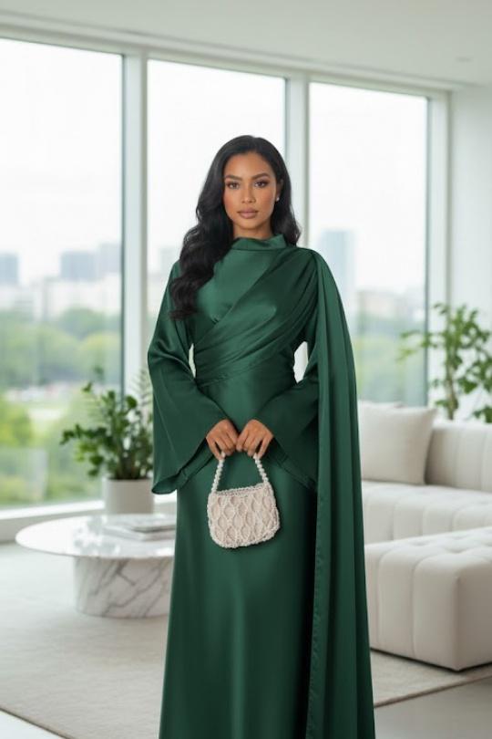 Robes longues Femme Vert sapin MY STYLE 2307 Efashion Paris