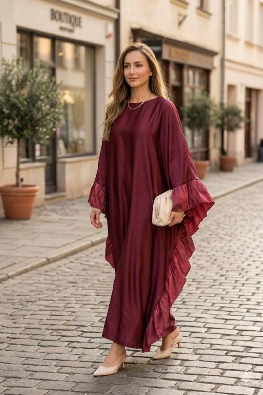 Abaya Femme Marron MY STYLE 10813 Efashion Paris