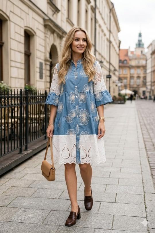 Abiti al polpaccio Donna Light blue MY STYLE 60661 Efashion Paris