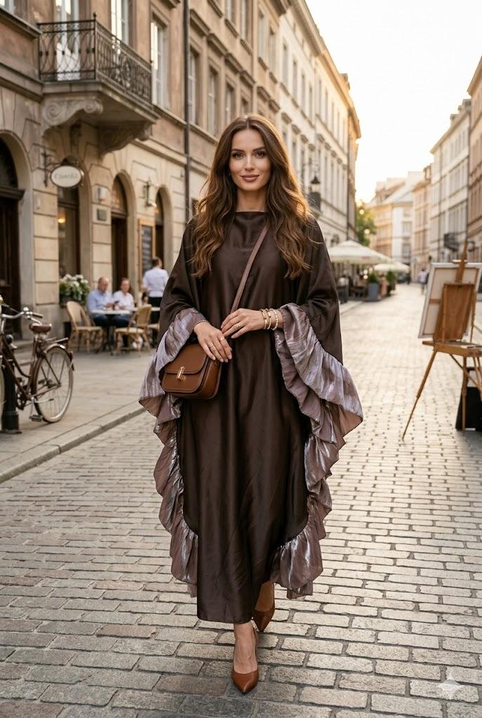 Abaya Femme Marron MY STYLE 10813 #c Efashion Paris