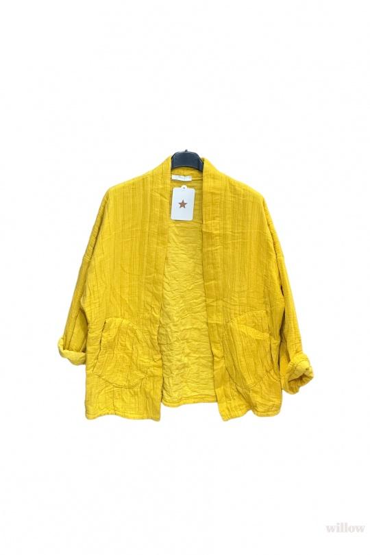 Vestes  Femme Jaune WILLOW VESTE KIMONO EN GAZE DE COTON Efashion Paris