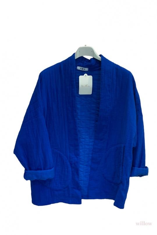 Vestes  Femme Bleu royal WILLOW VESTE KIMONO EN GAZE DE COTON Efashion Paris