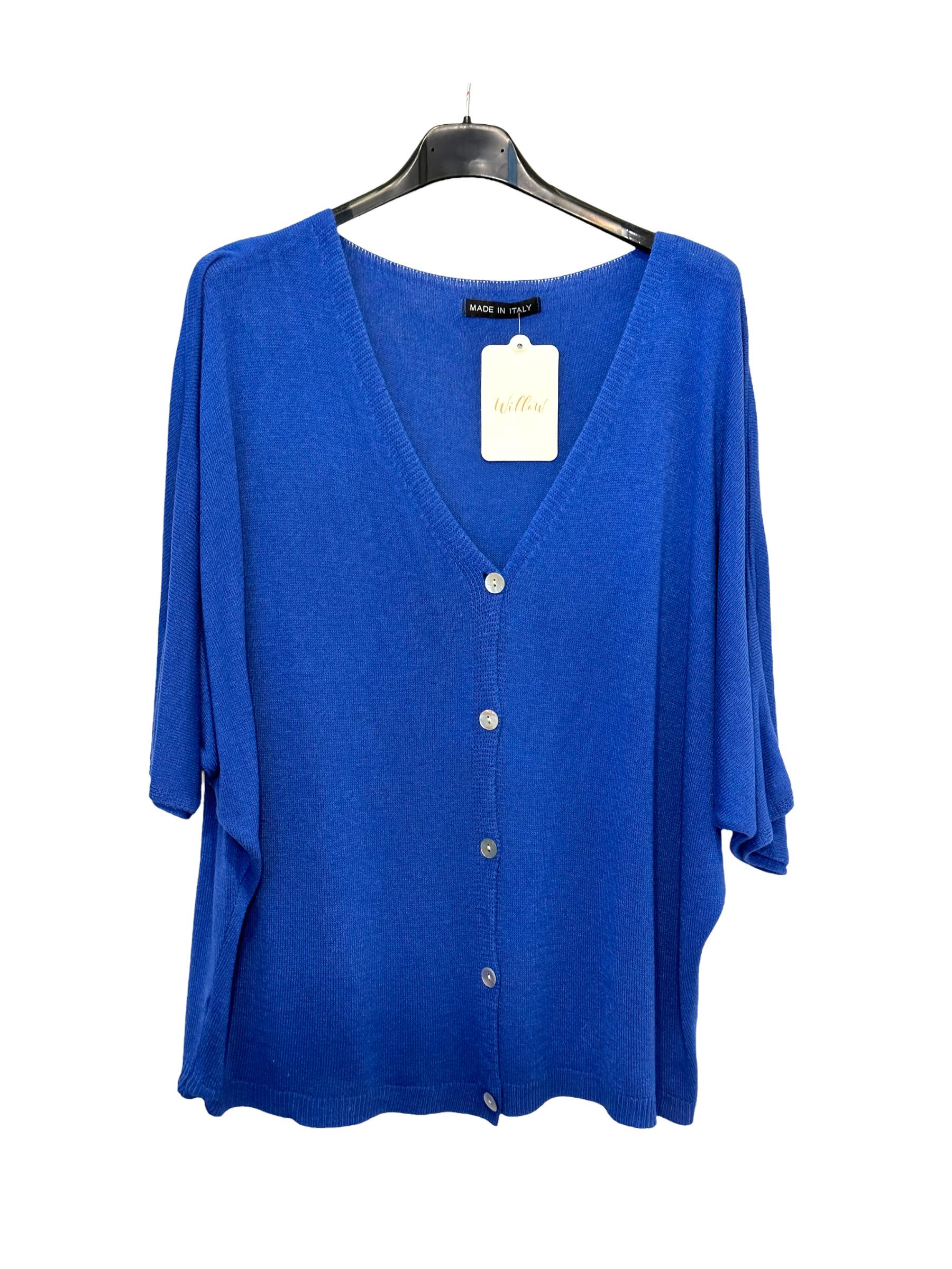 Gilets Femme Bleu royal WILLOW GILET BOUTONNÉ FIN MANCHES 3/4 #c Efashion Paris